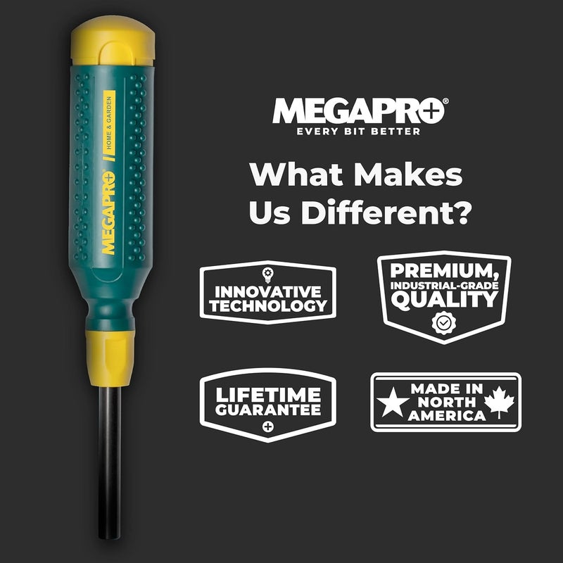 Megapro ® 15-in-1 Original Multi-bit Screwdriver | Home DIY & Repair | Construction | Tradeswork | 14 Industrial-grade bit tips | 1/4" Hex Drive in shaft (Home & Garden) - Image 5